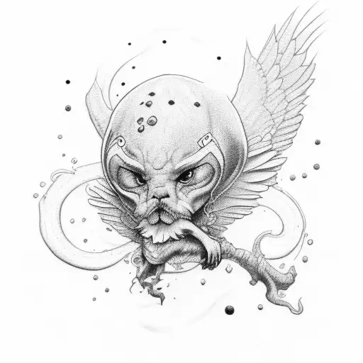 Cherubin Tattoo But In One Line