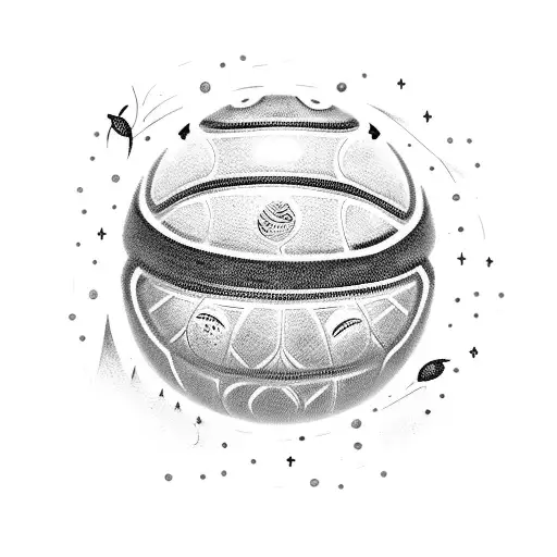 A Family Of Disney Characters Playing Basketball In Outer Space