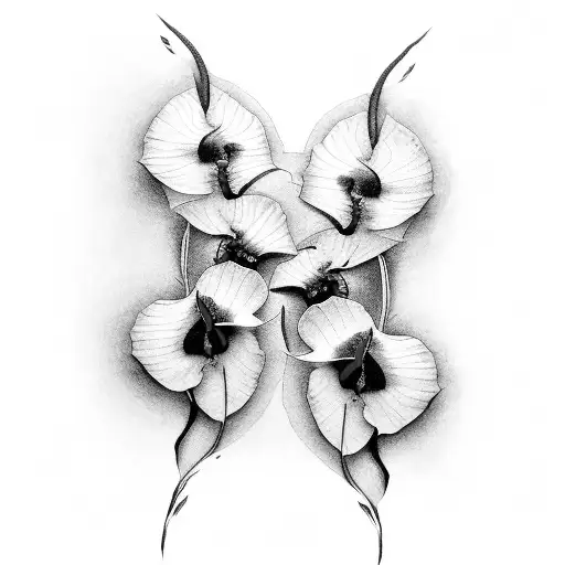 Red & Black Orchid Big Rib