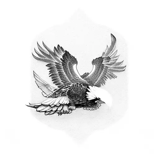 Chicano-style Eagle Clutching A Military Tank