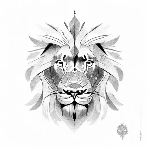 A Single Continuous Clean Line Combining A Minimalistic Lion's And Elephant's Head