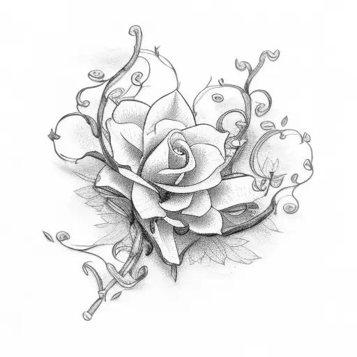 A Delicate Vine With A Single Flower Blooming At The End