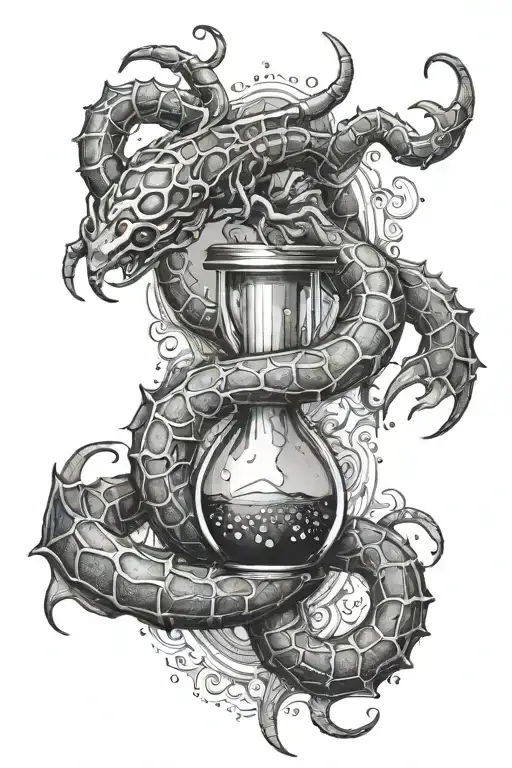 Scorpio With An Hourglass In Its Claws