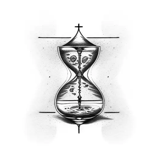 Hourglass With A Cross