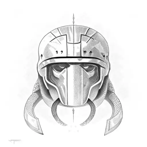 Snake In Spartan Helmet