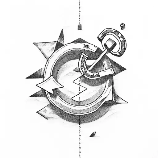 Small Anchor With Coordinates At The Horizontal Stick