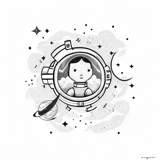 An Astronaut Floating In Space With A Trail Of Colorful Stars Behind