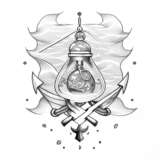 Hourglass And Anchor Time Flies