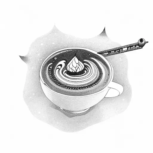 A Cosmic Coffee Cup Floating In Space