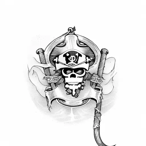 Pirate Jolly Roger With The Word Scurvy Rats Under It