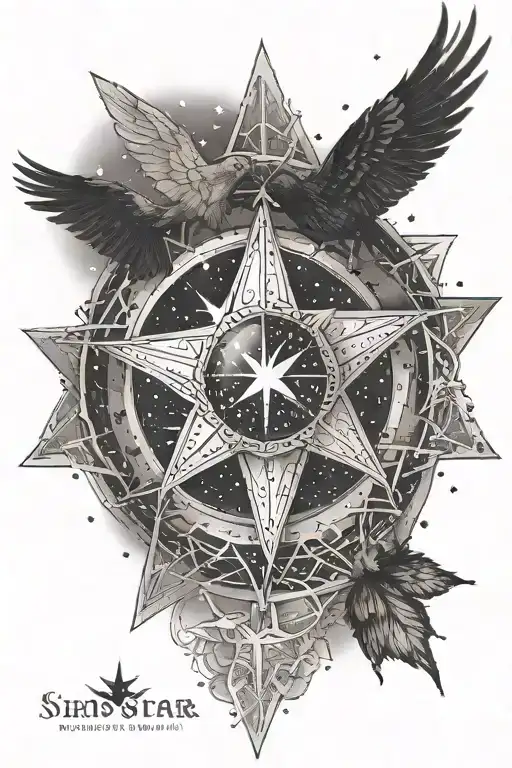 Sirius Star With Orion's Belt And A Robyn Bird