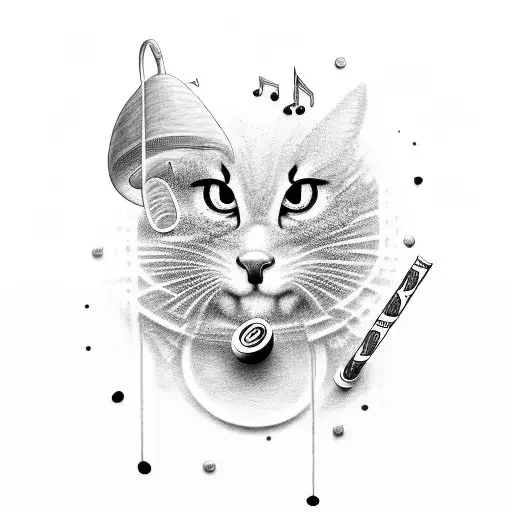 A Black And Grey Sketch Of A Coke Can Transforming Into A Musical Instrument