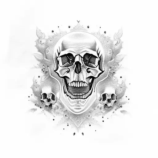 Dhalia Mural Beautiful Vivid Skulls