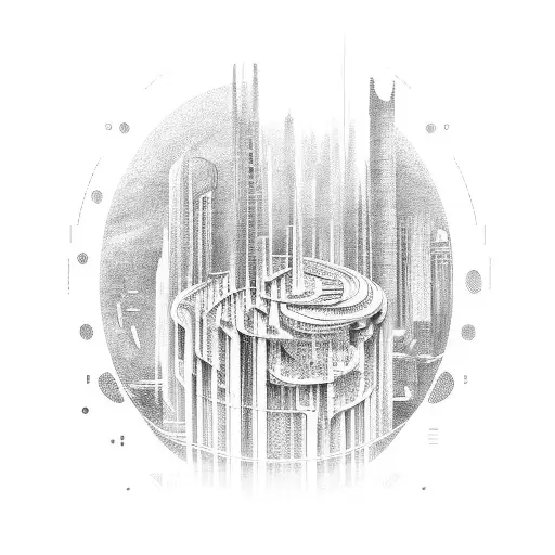 A Futuristic Cityscape With Computer Code Flowing Like Water At The Beach