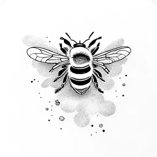 Bee Flying Above A Flower