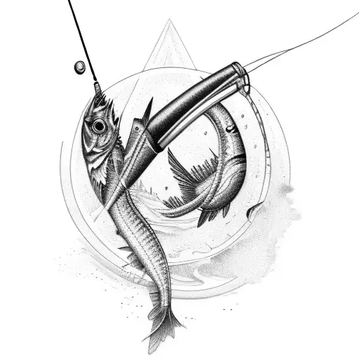 A Fishing Rod Transforming Into A Quasar