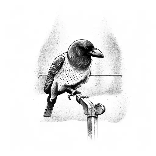 Crow With Street Sign Gothic