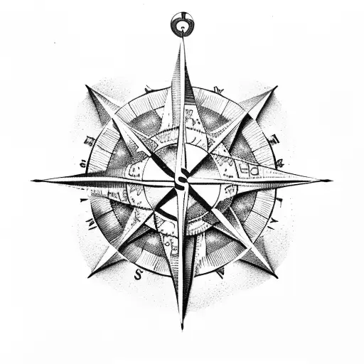 Nautical Compass With East And West Being The Pierced Hands Of Jesus