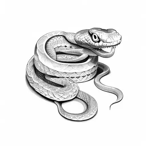 Snake Wrapped Around A Knife