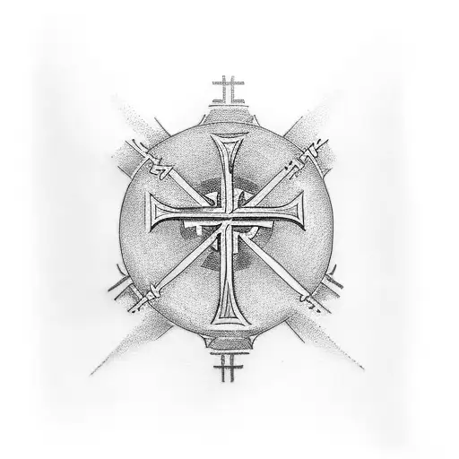 Christian Cross On Arm