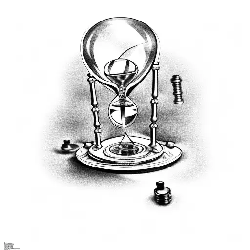 A Broken Hourglass Being Repaired With Mechanical Parts