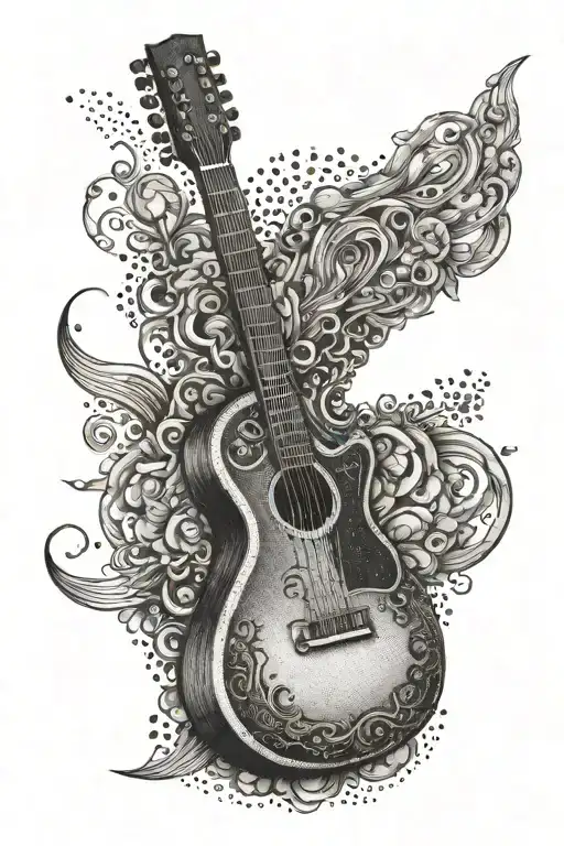 Guitar And On Top Of Guitar Mich