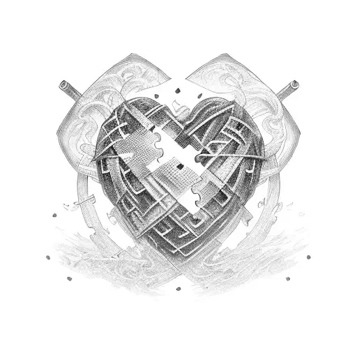 A Heart-shaped Puzzle With Pieces Representing The Father And Sons Fitting Together