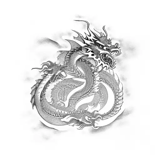 Red Ink Chinesse Dragon