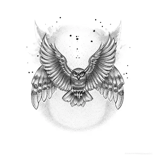 Owl With Wings Spread