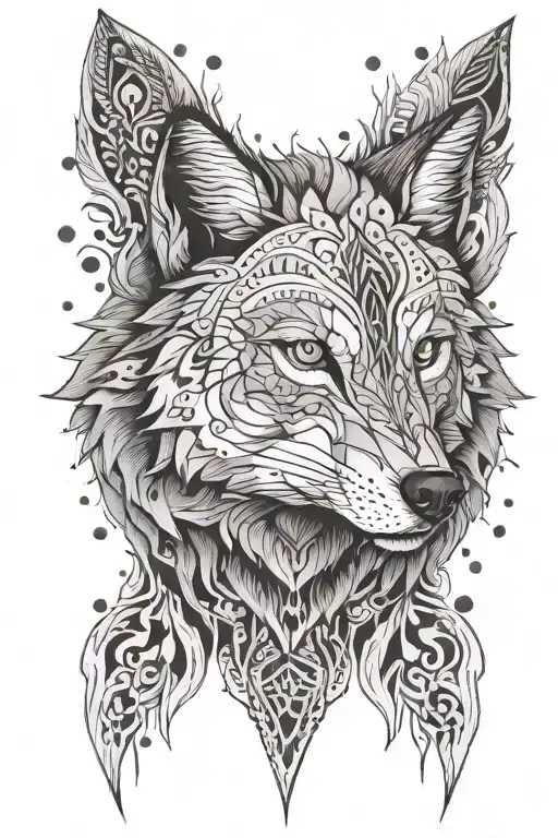 Wolf Mandala Design