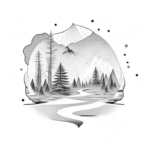 A Coffee Cup With A Trail Leading To A Beautiful Outdoor Landscape