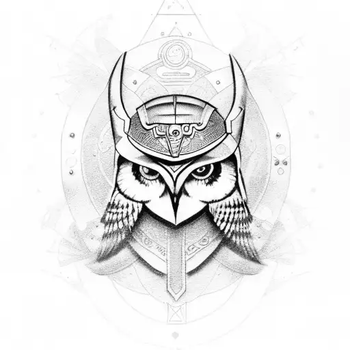 Athena Goodness With Owl Helmet And Shield