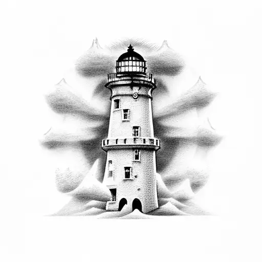 Scary Lighthouse With Skulls