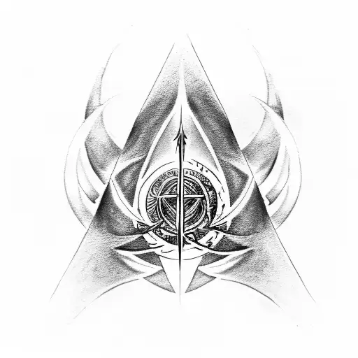 Lord Of The Rings Combined With Deathly Hallows Symbol