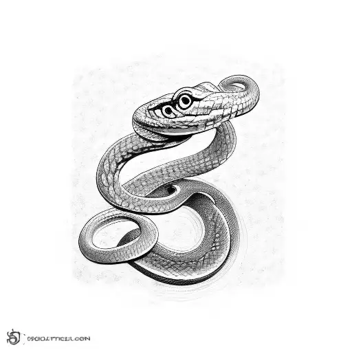 Snake Coiled On A Staff