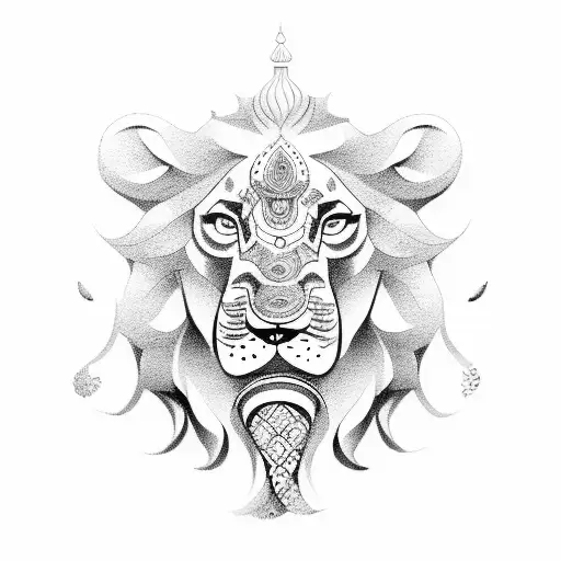 Ganesh And Lion