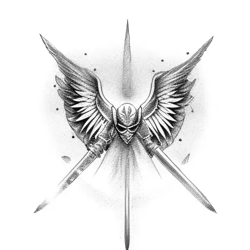Angel Swords Wings Eyes