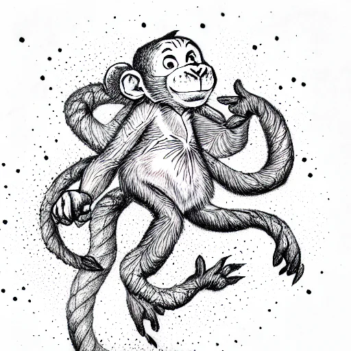 Fire Monkies Playing In A Tree