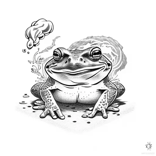 Little Cartoon Toad Smokes A Joint