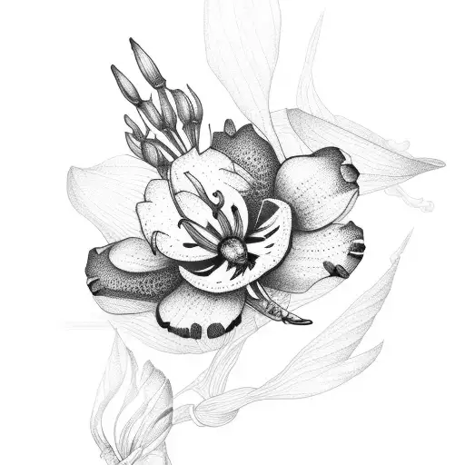 Freesia And Dragonfly