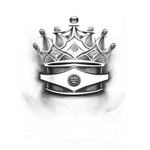 King Crown With Money Theme Modern Black And White Realistic