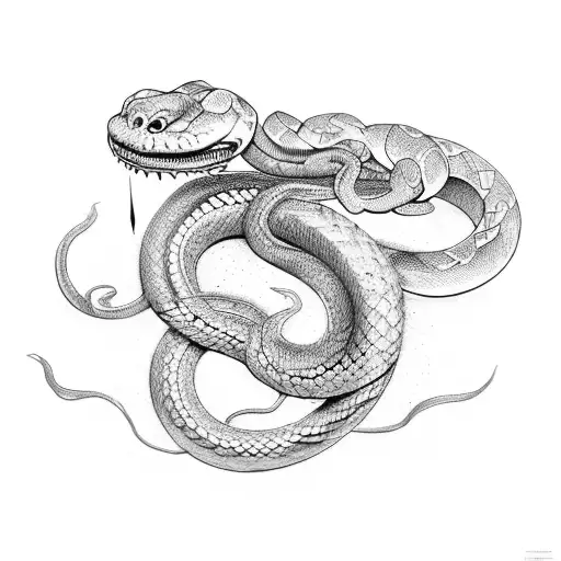 Devise A Tattoo Featuring Roman Numerals Forming The Body Of A Snake