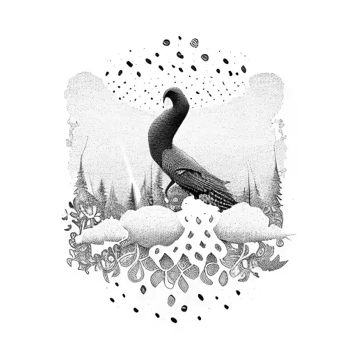 A Music-inspired Art Piece With Bts Lyrics Incorporated Into A Nature Scene