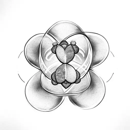 Four Leaf Clover With Infinity Sign And Hearts