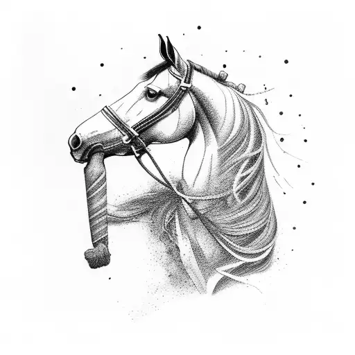 Nature With Horse And Motocross Rider