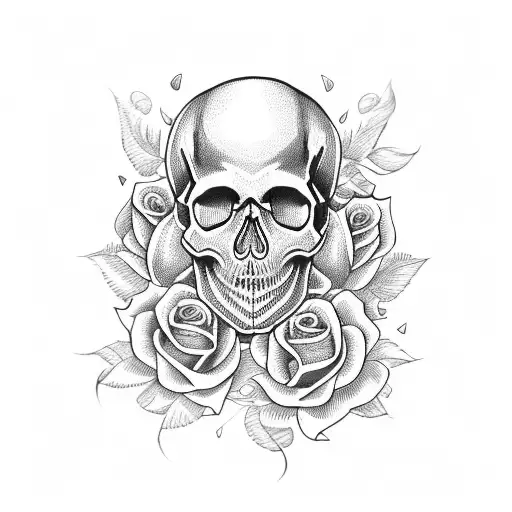 Skull With Roses