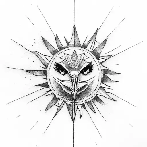 Crane In A Nox With A Sun