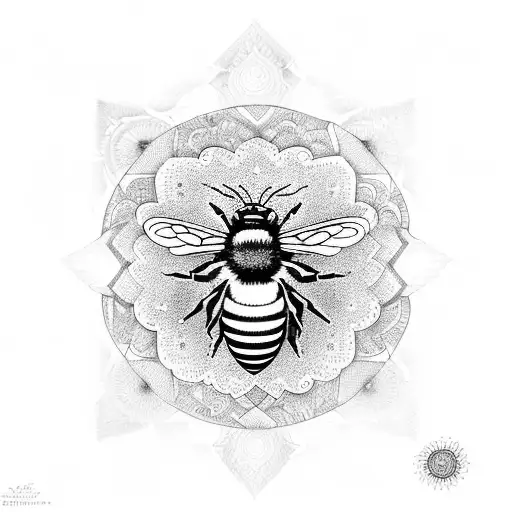 Bee Sleeve With Mandalas And The Om Symbol