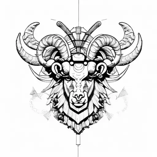 Aries Ram With Steampunk Elements