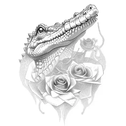 Crocodile And Rose